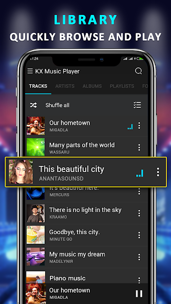 KX музыкальный плеер Pro — скриншот 2