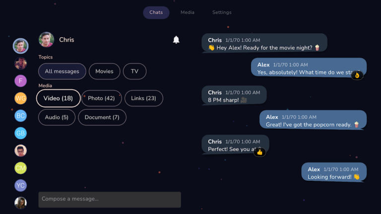 Скриншот приложения Tevegram : Telegram for TV — скриншот 1