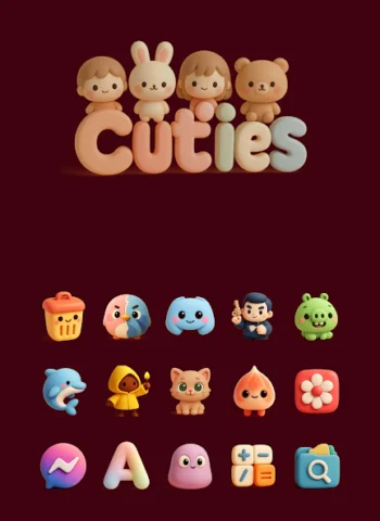 Cuties — Icon Pack - скриншот 2