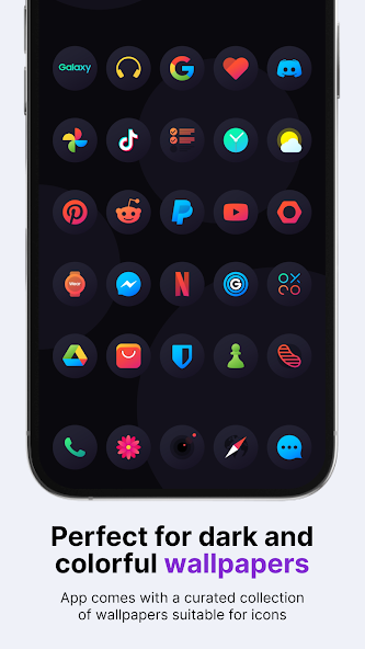 Скриншот приложения Hera Dark: Circle Icon Pack — скриншот 2