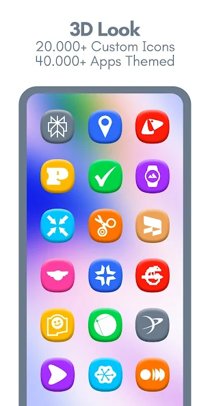 Скриншот приложения One 3D Color Icon Pack — скриншот 2