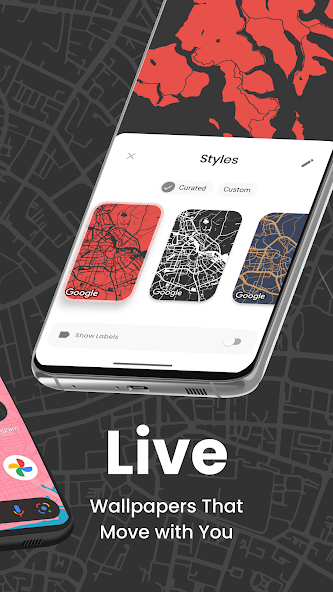 Скриншот приложения Cartogram: Live Обои Карта — скриншот 2