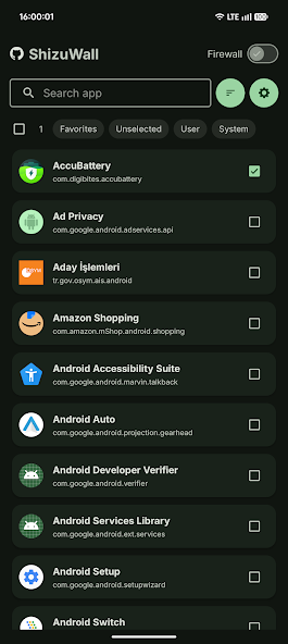 Скриншот приложения ShizuWall No Root/VPN Firewall — скриншот 1