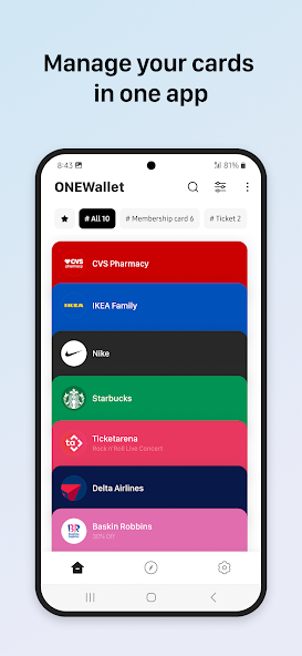 Скриншот приложения ONEWallet — скриншот 1
