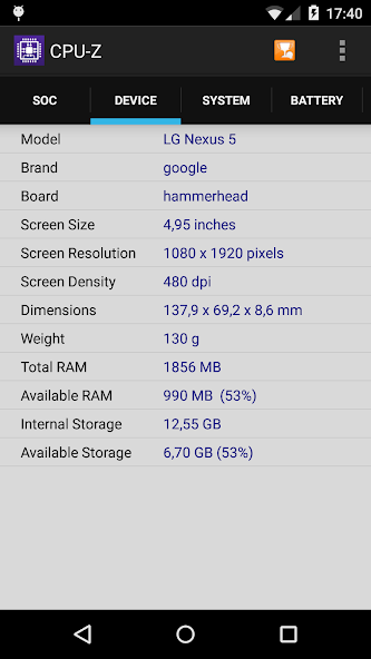 Скриншот приложения CPU-Z — скриншот 2