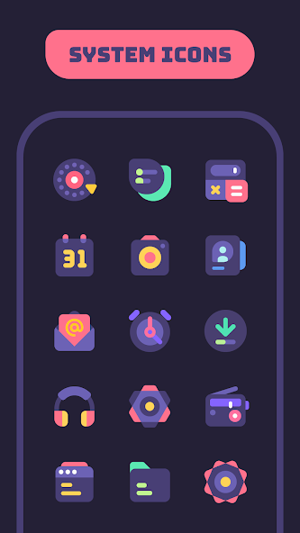 Скриншот приложения Mello Night Icon Pack — скриншот 1