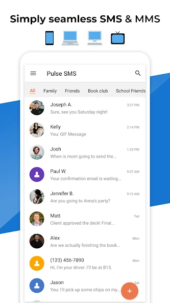 Скриншот приложения Pulse SMS (Phone/Tablet/Web) — скриншот 1