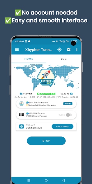 Скриншот приложения Xhypher Tunnel Pro — скриншот 2