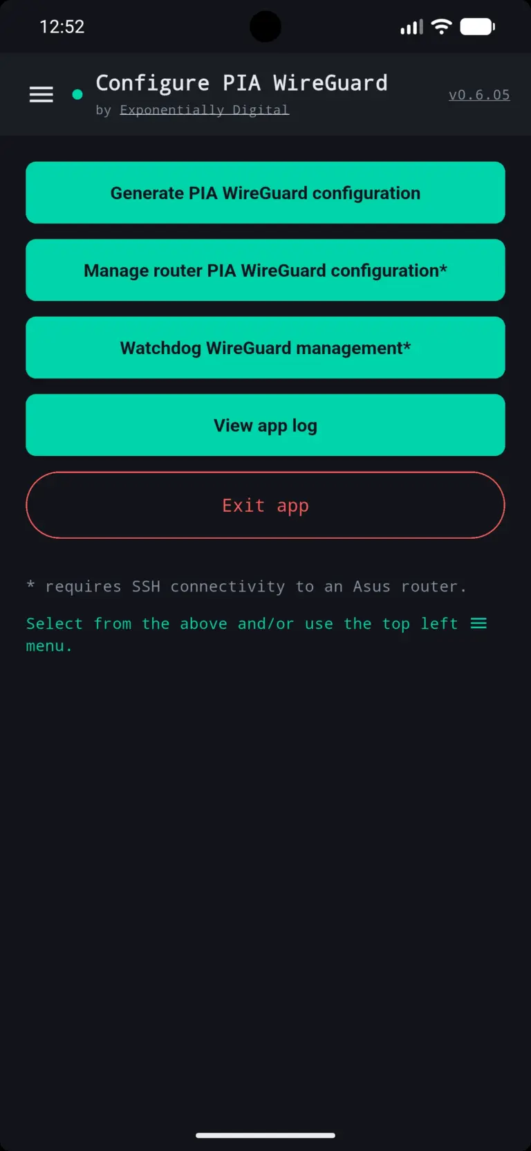 Скриншот приложения Configure PIA WireGuard — скриншот 1