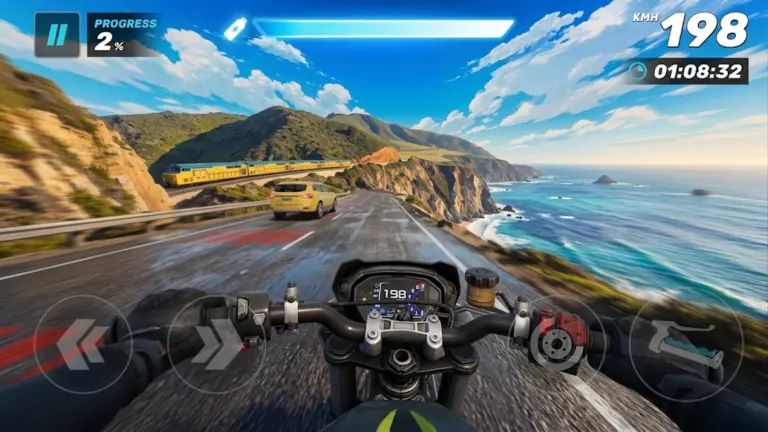 Скриншот приложения Highway Moto Rush: Traffic — скриншот 1