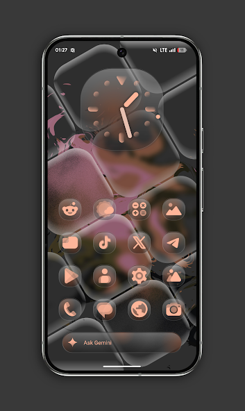 Скриншот приложения Glassy MaterialYou Icons — скриншот 1