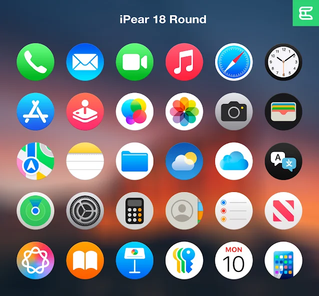 Скриншот приложения iPear Pro - Icon Pack (Round) — скриншот 1