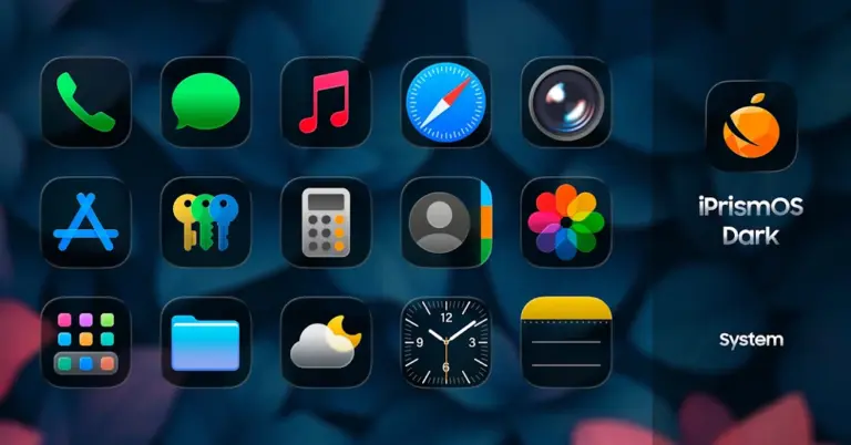 Скриншот приложения iPrismOS (Dark) - Icon Pack — скриншот 1