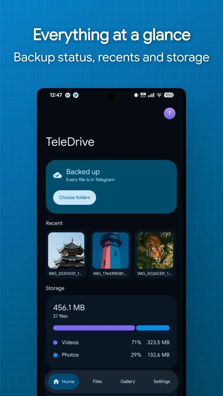Скриншот приложения TeleDrive — скриншот 1