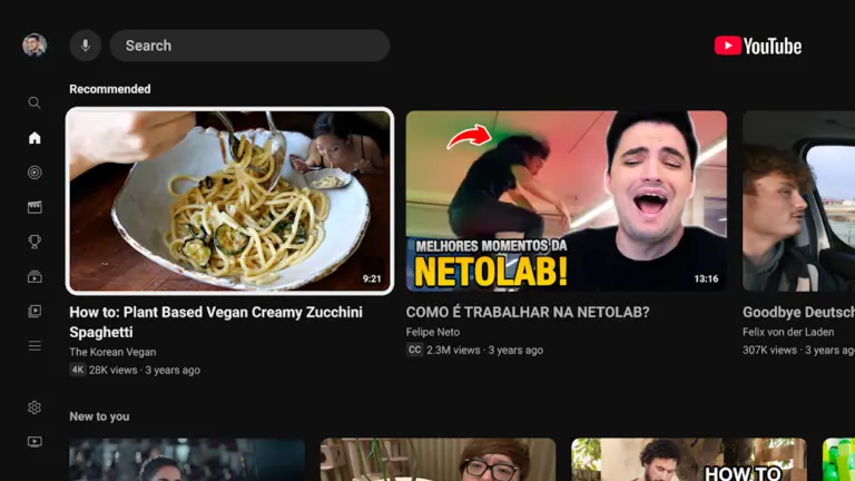 Скриншот приложения YouTube for Android TV — скриншот 1
