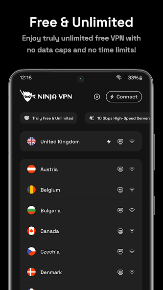 Скриншот приложения Ninja VPN — скриншот 1
